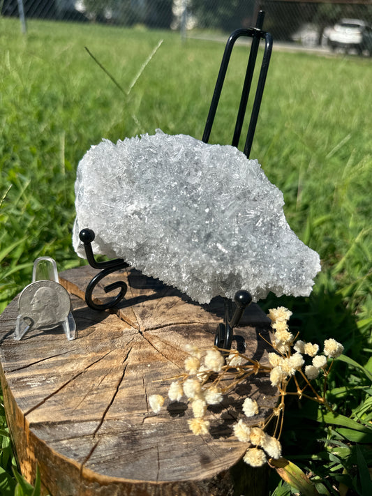 Needle point quartz on sphalerite specimen