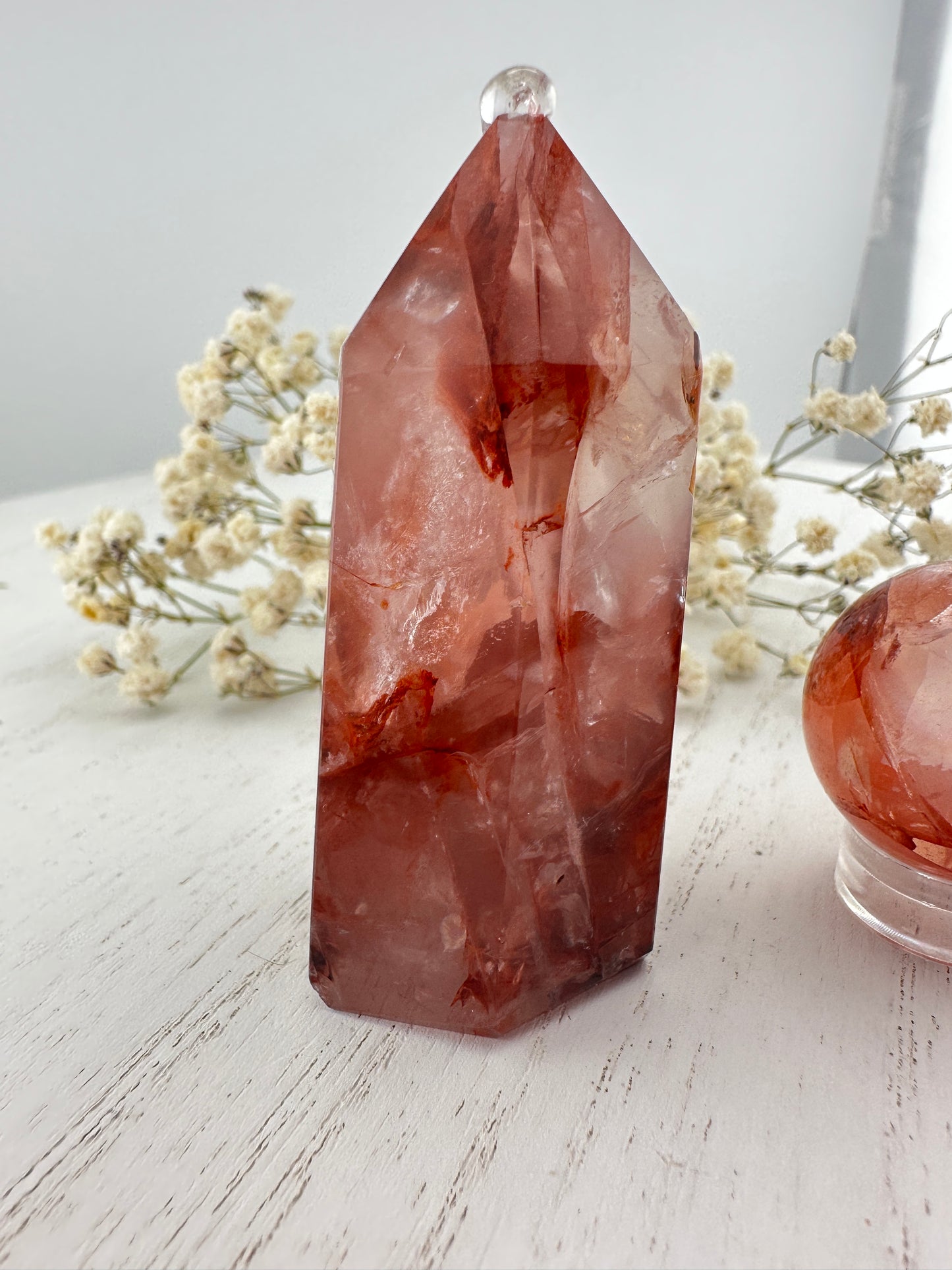 Fire quartz small point and sphere bundle