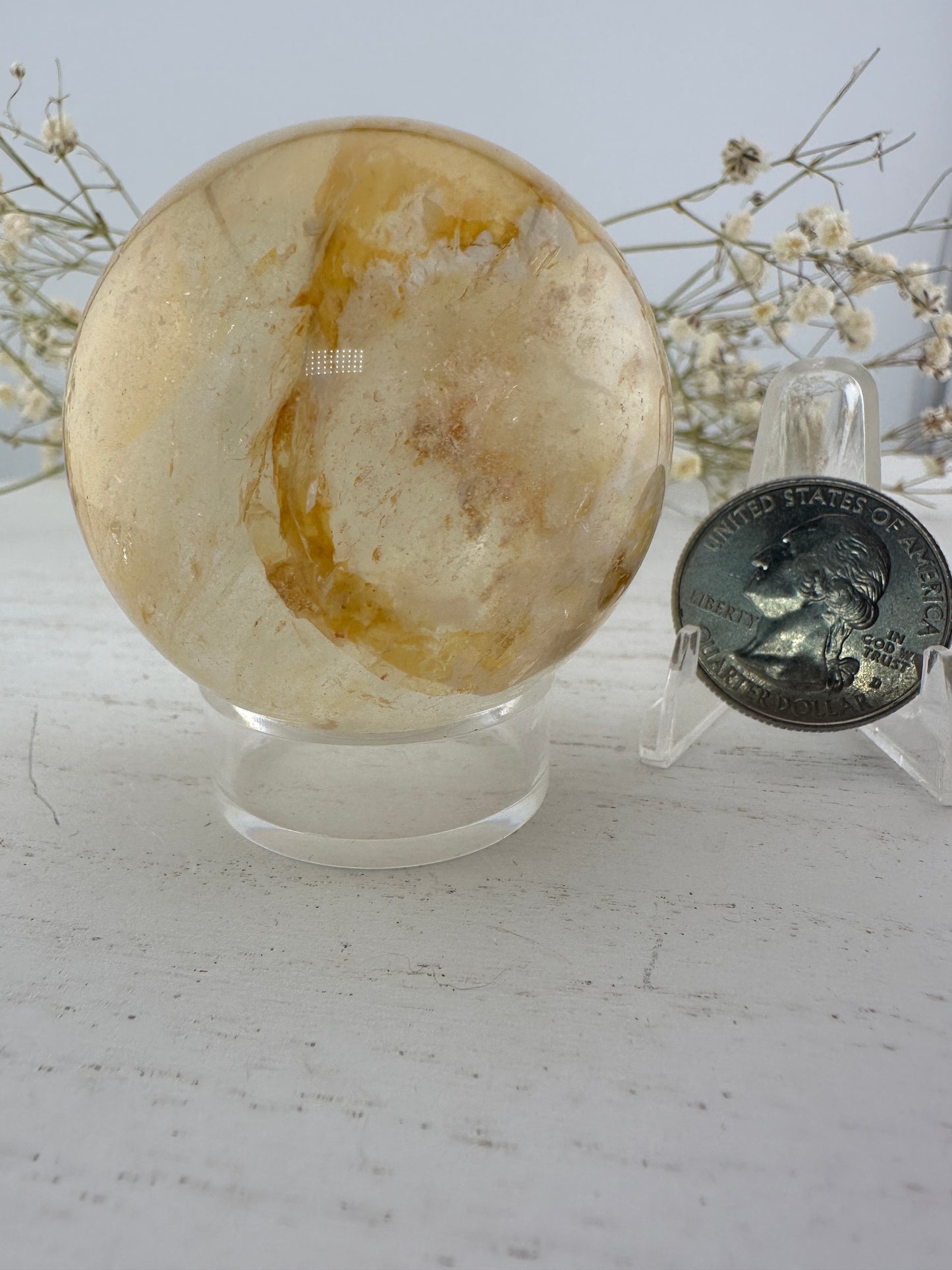 Golden healer/yellow fire quartz sphere B