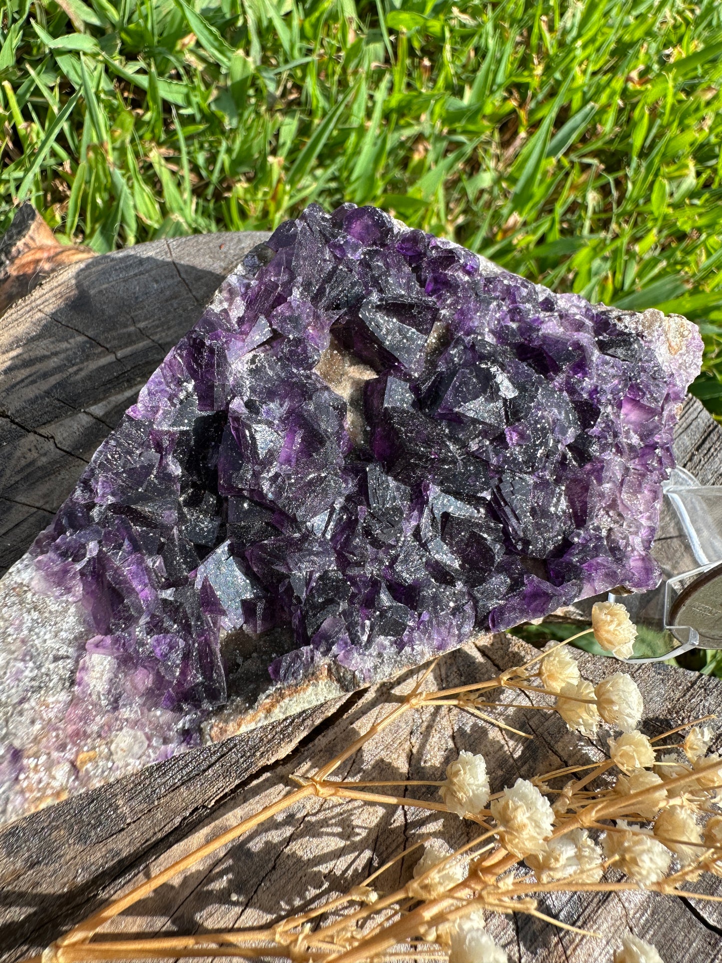 Purple cubic fluorite specimen