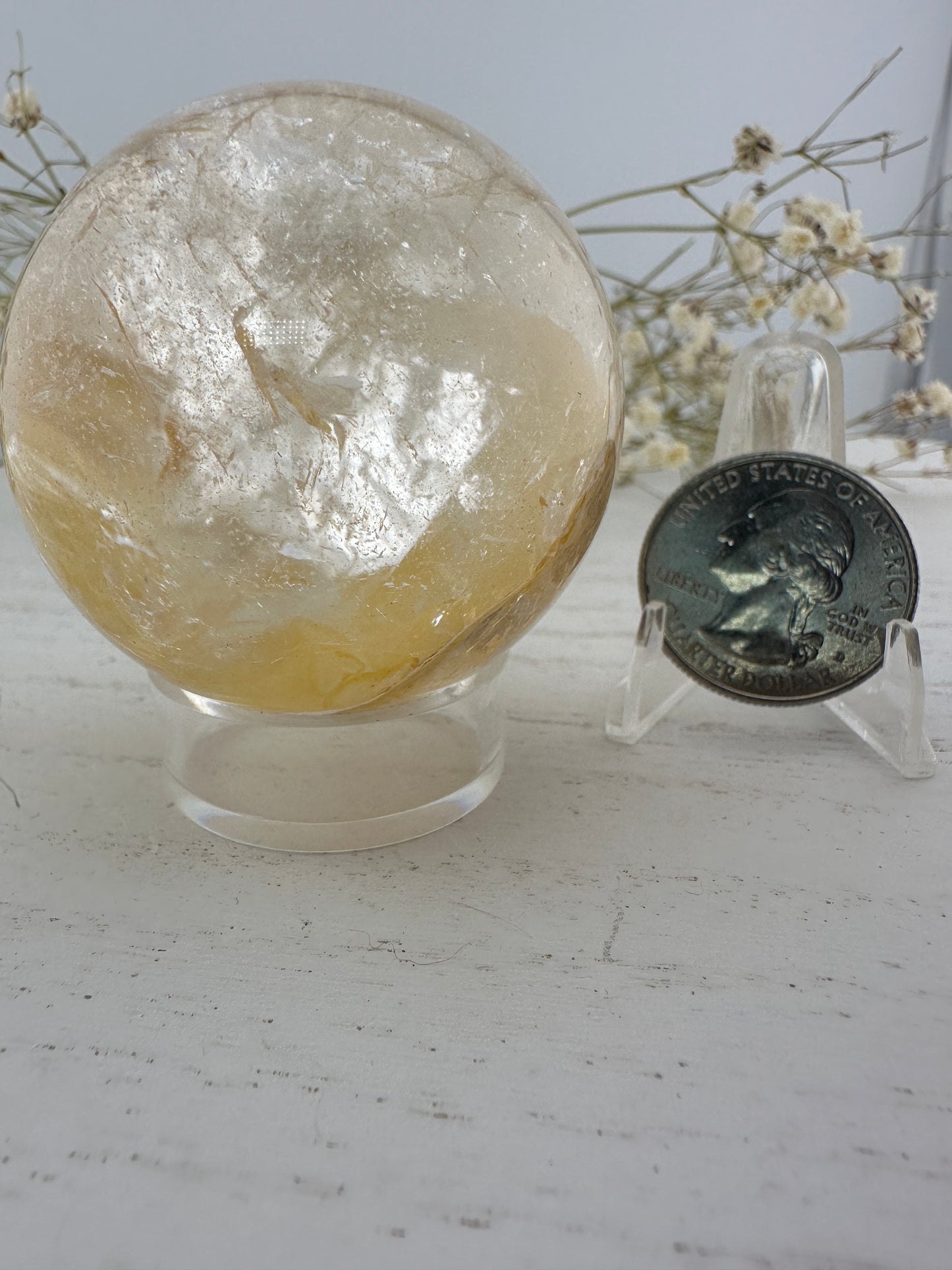 Golden healer/yellow fire quartz sphere B