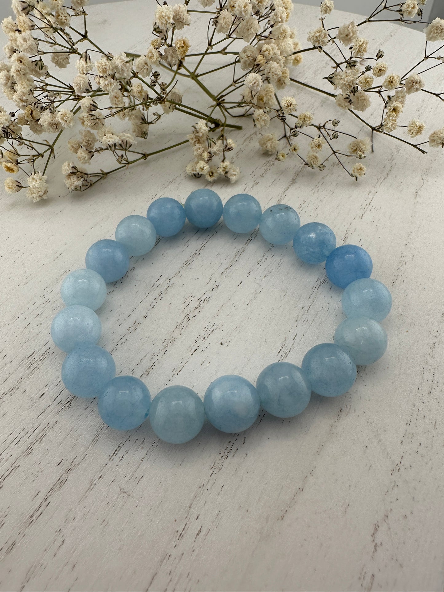 Blue calcite crystal bracelet