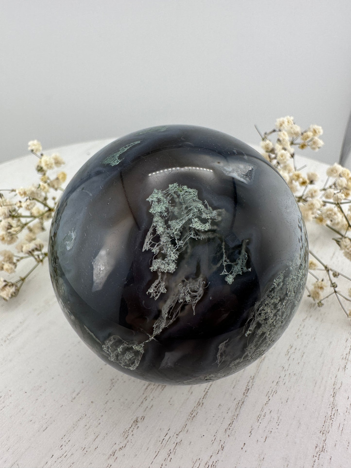 Moss agate sphere B