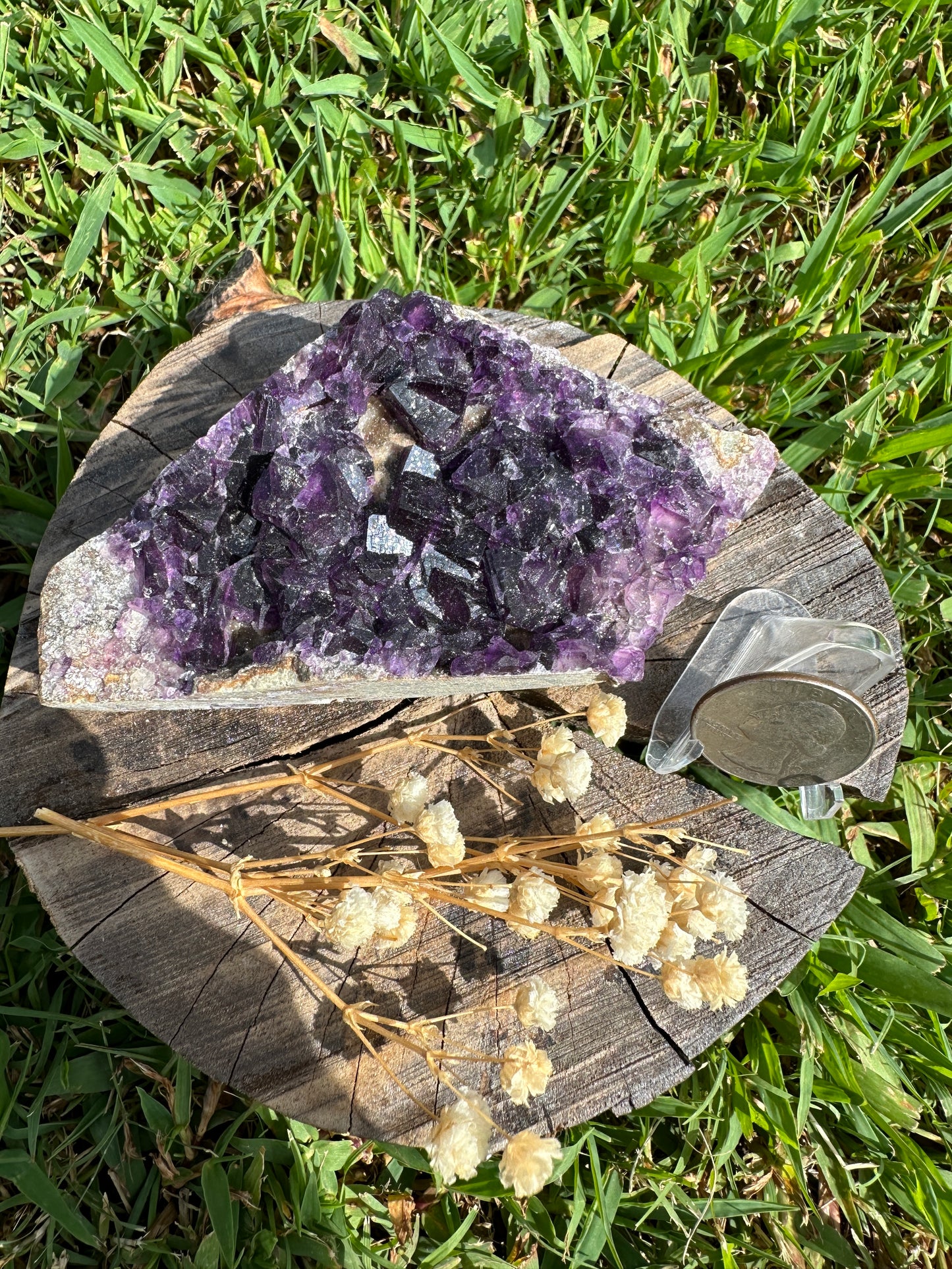 Purple cubic fluorite specimen