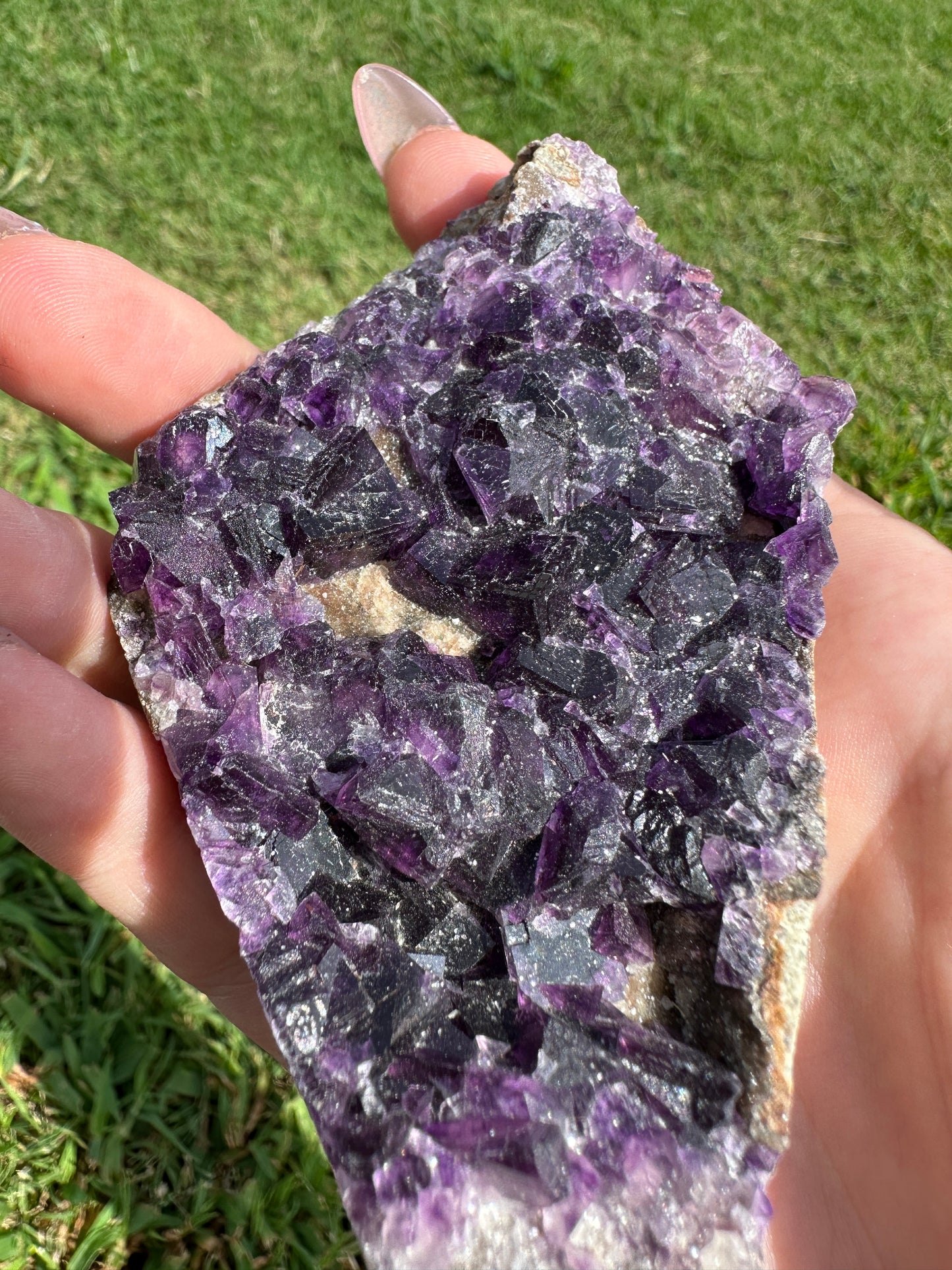 Purple cubic fluorite specimen