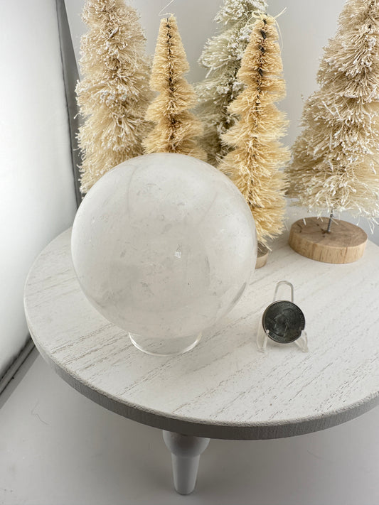 Milky/clear quartz large sphere A