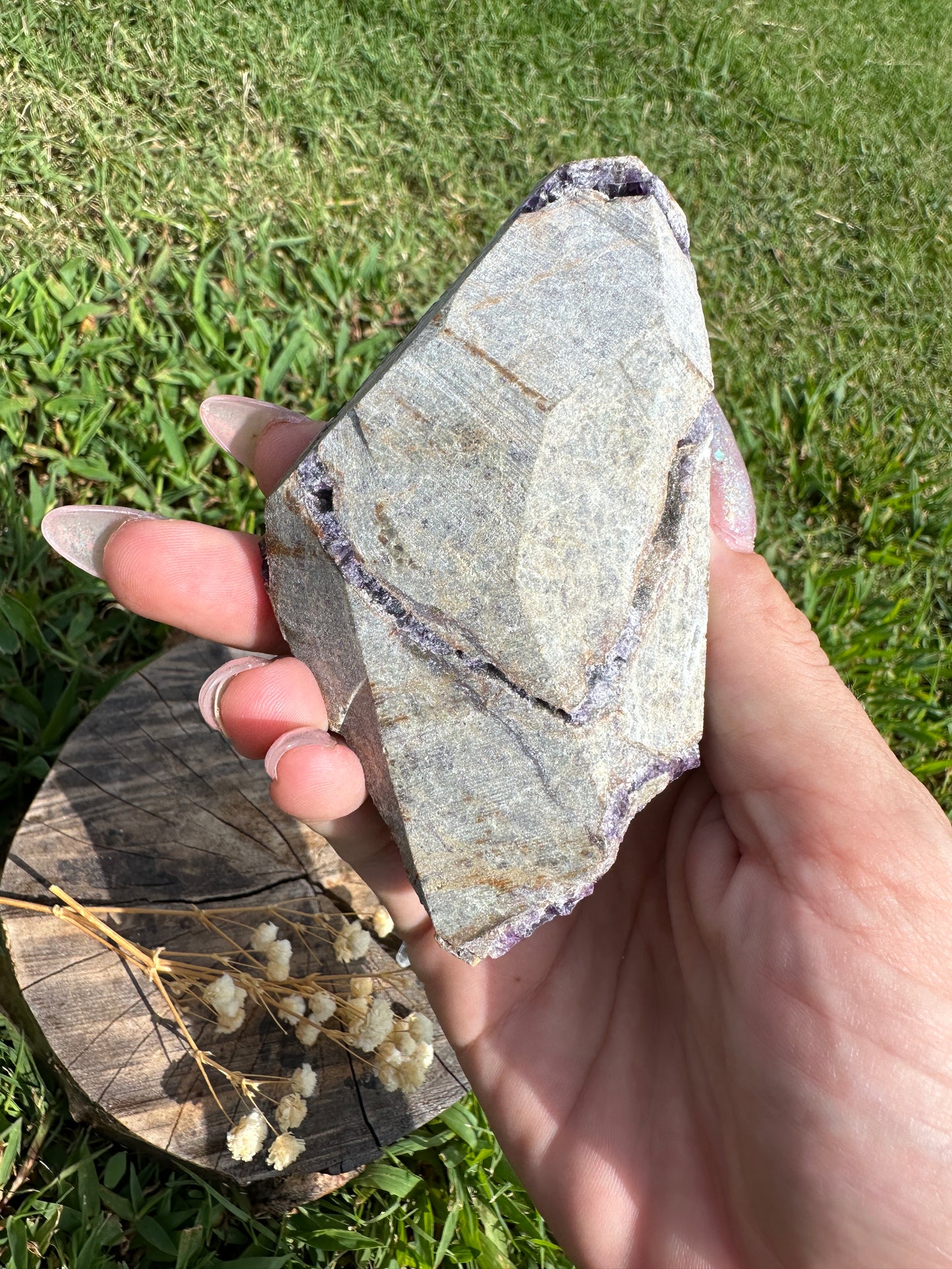 Purple cubic fluorite specimen