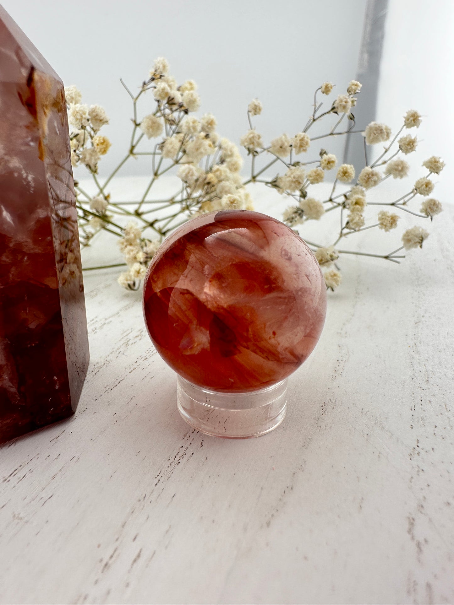 Fire quartz small point and sphere bundle