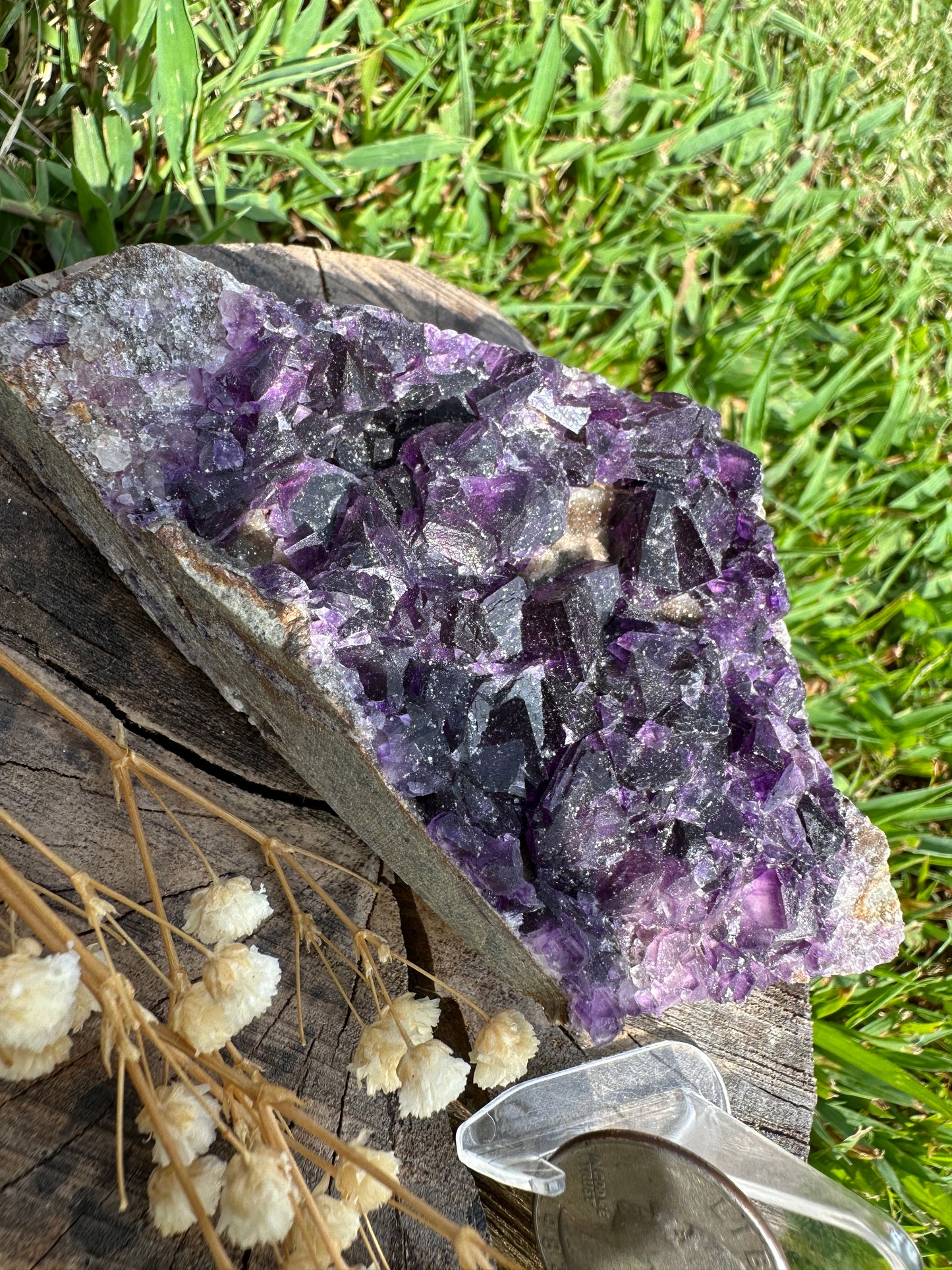 Purple cubic fluorite specimen