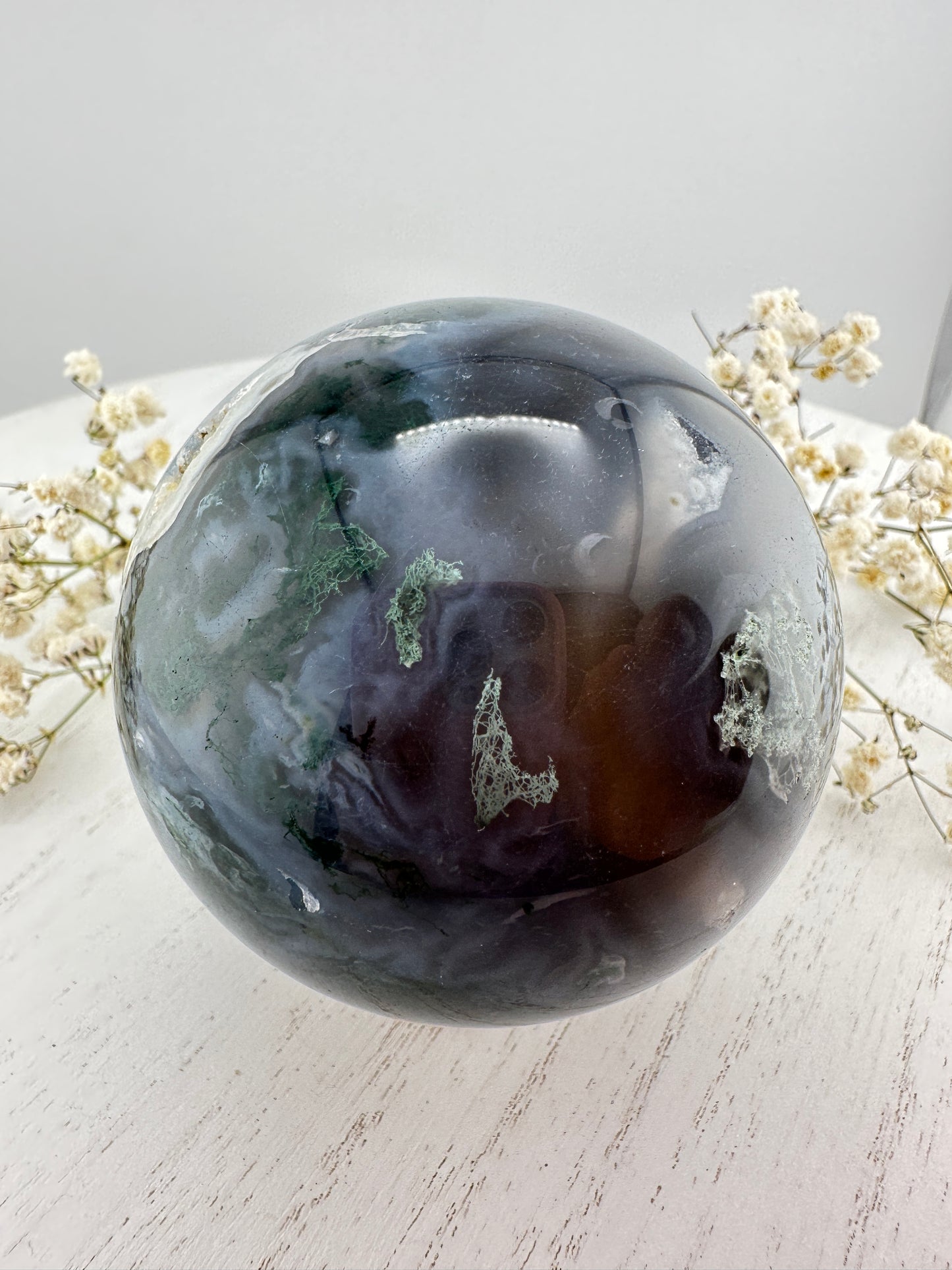 Moss agate sphere B