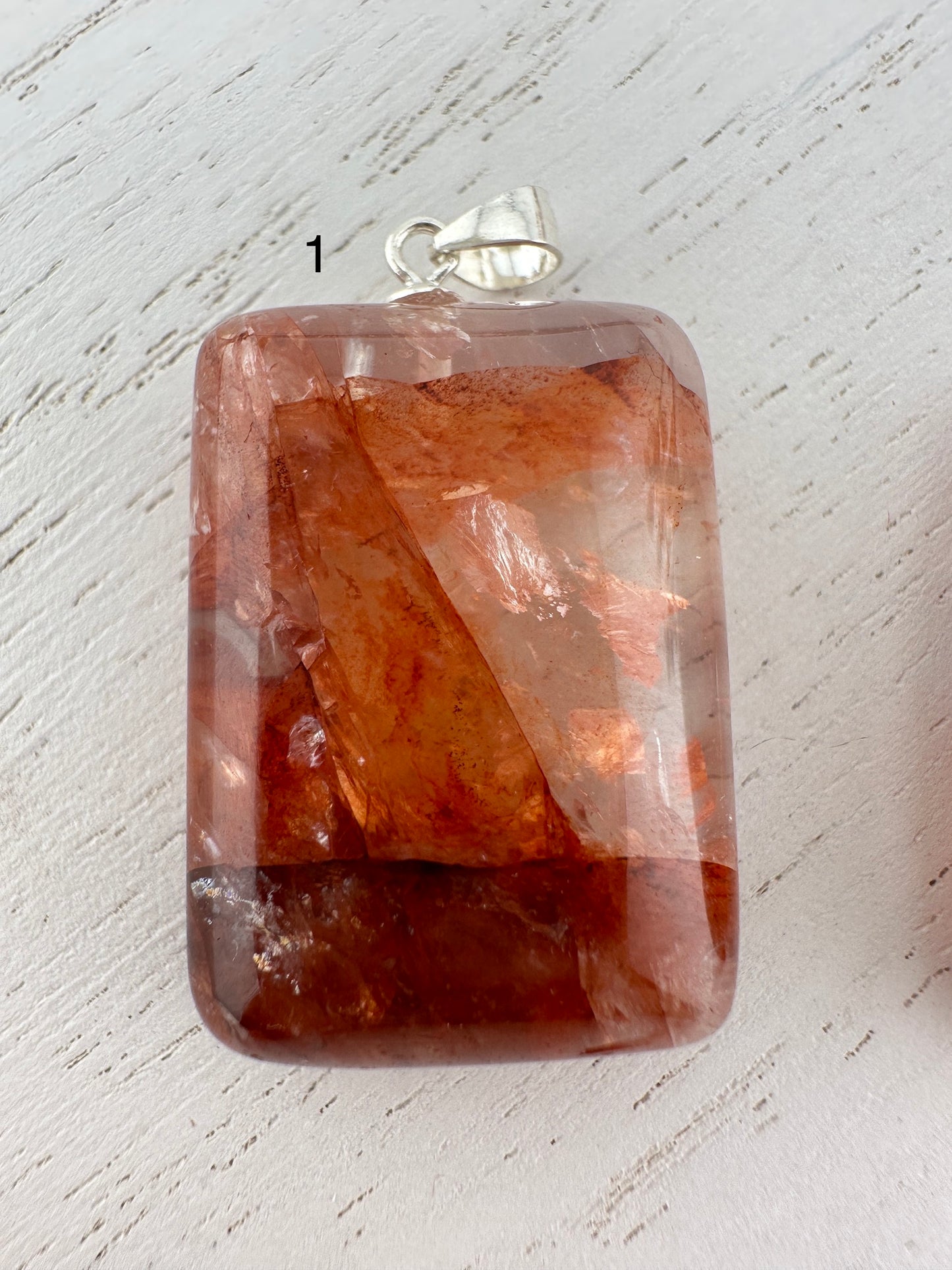 Fire quartz pendant, fire quartz necklace