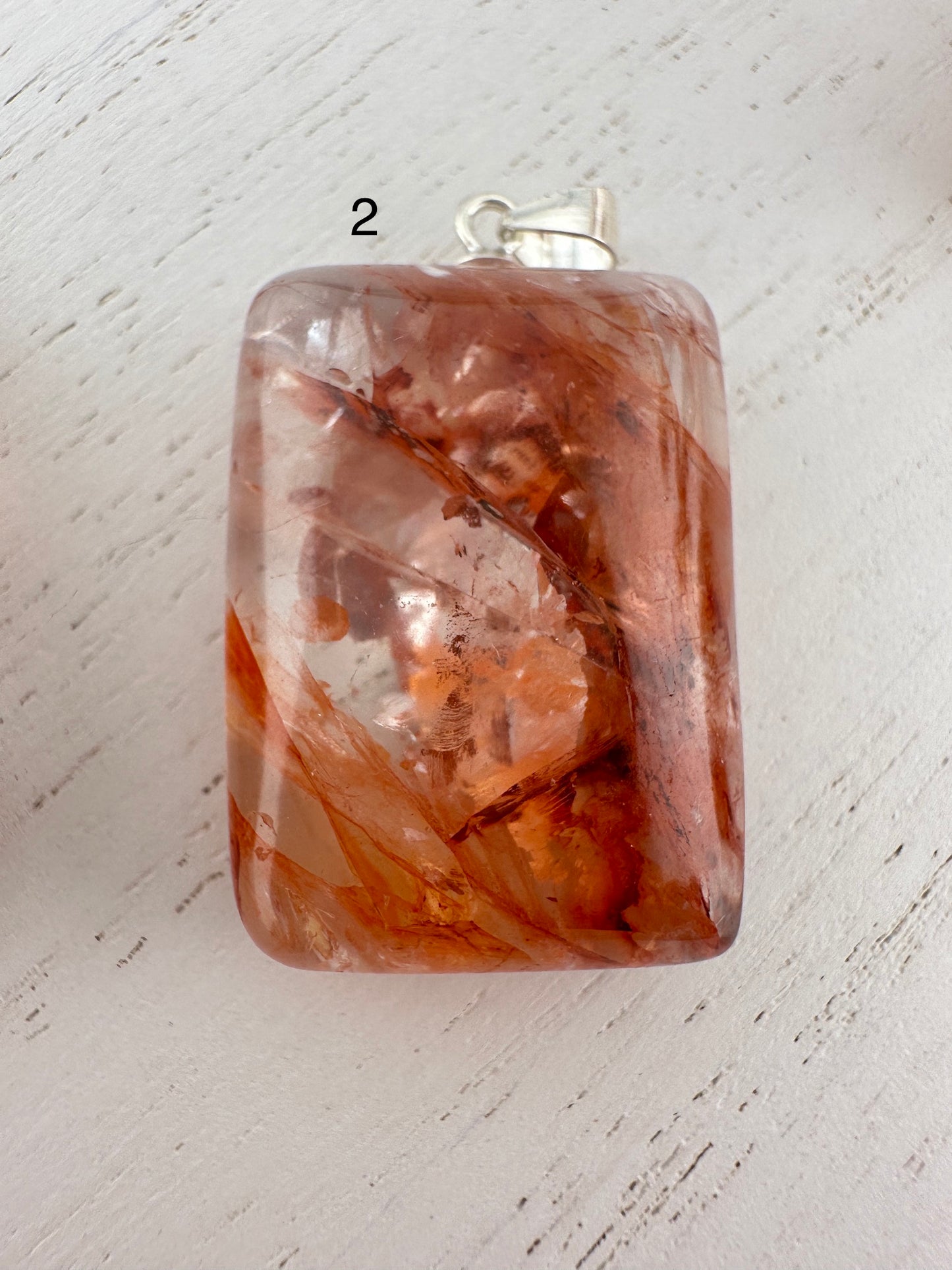 Fire quartz pendant, fire quartz necklace