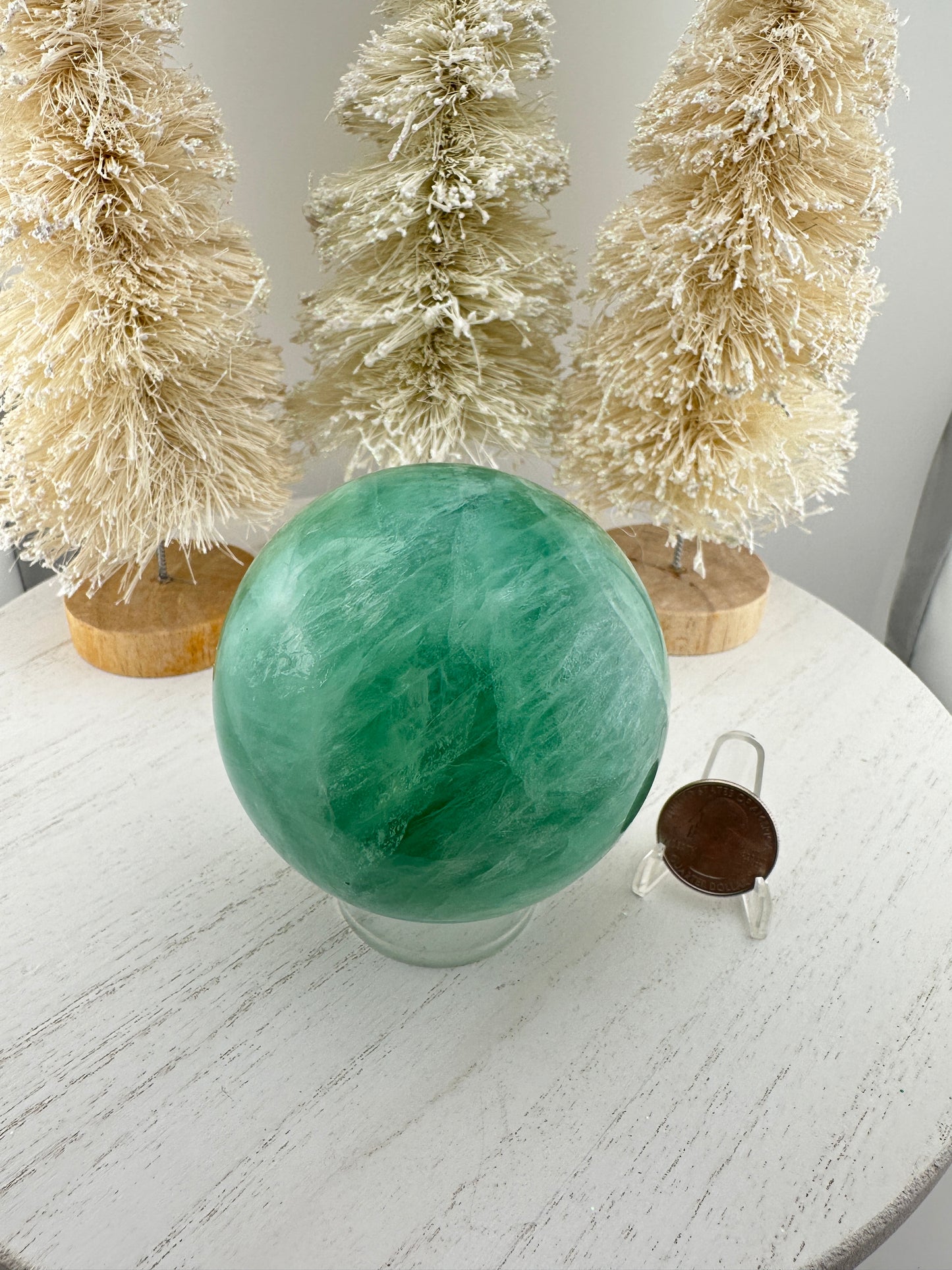 Green fluorite sphere, 2lb green fluorite crystal ball