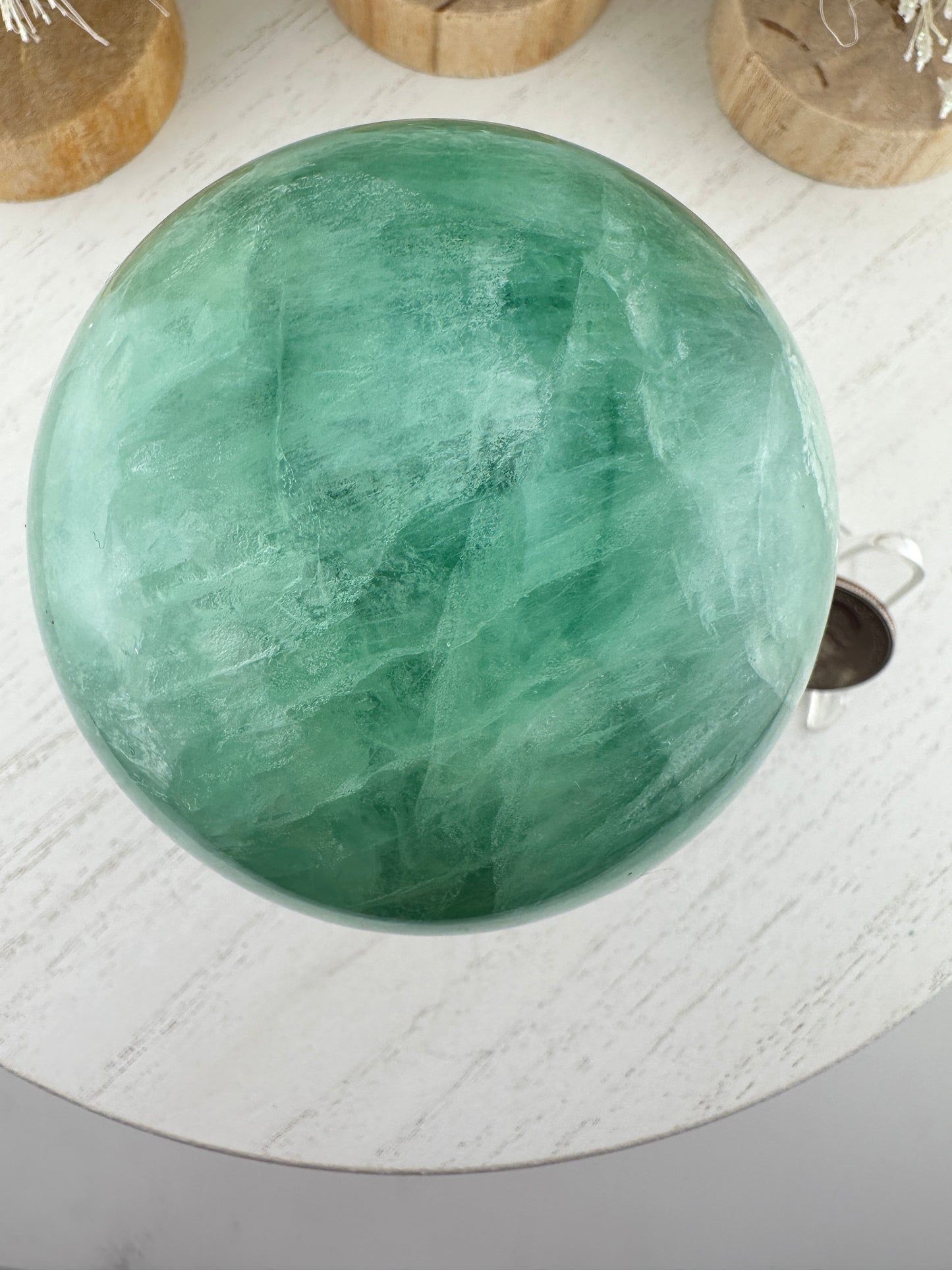 Green fluorite sphere, 2lb green fluorite crystal ball