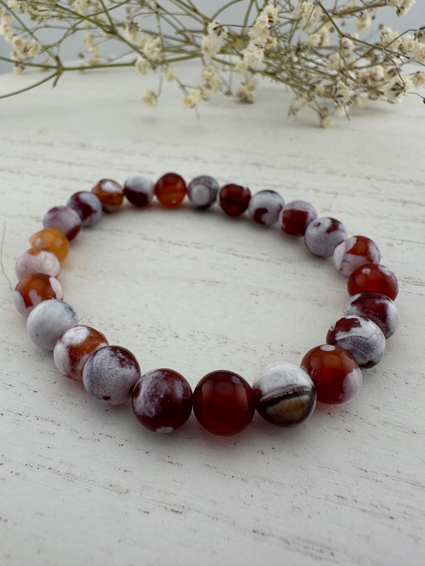 Red orca agate bracelet