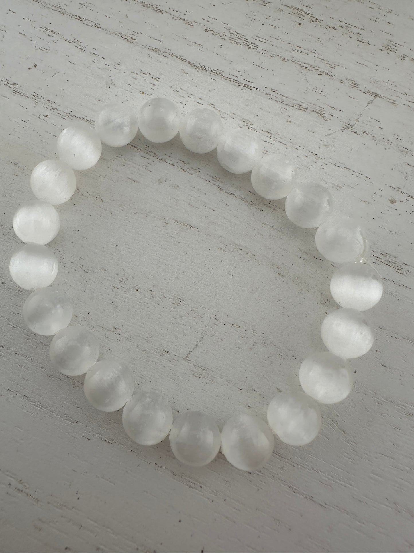 Satin spar selenite bracelet