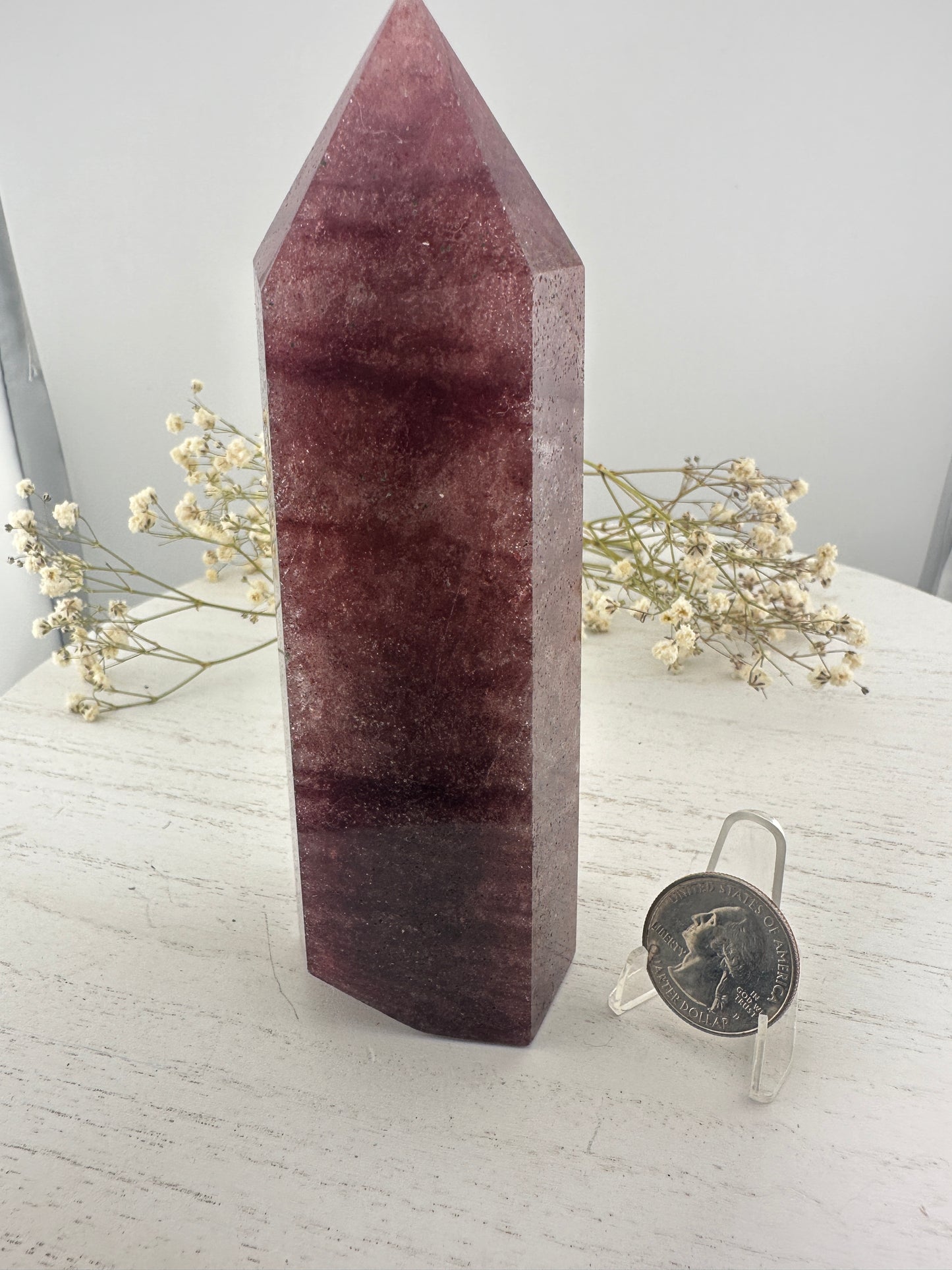 Strawberry quartz large tower