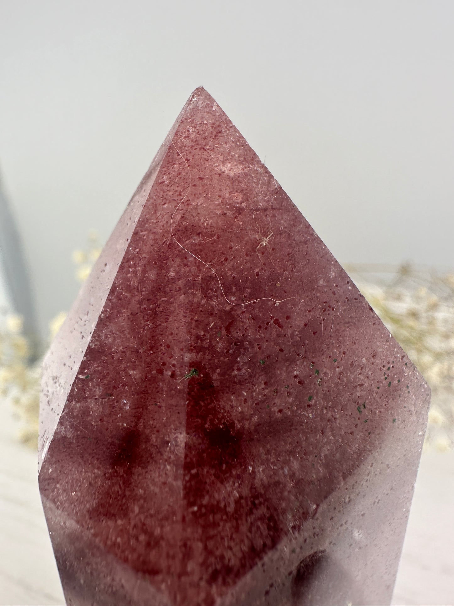 Strawberry quartz large tower