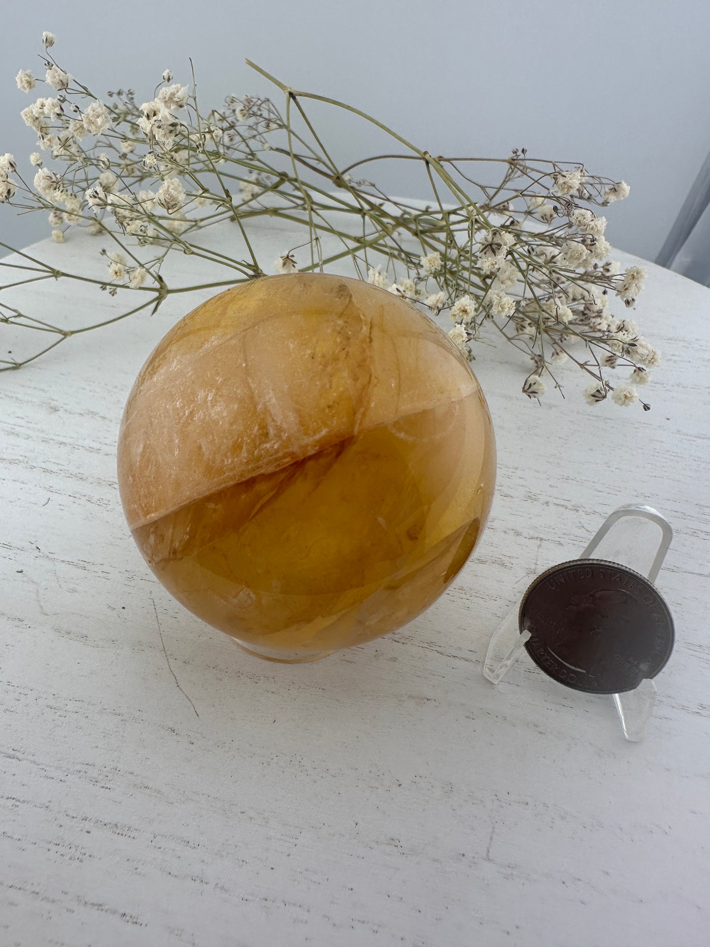 Golden healer/yellow fire quartz sphere