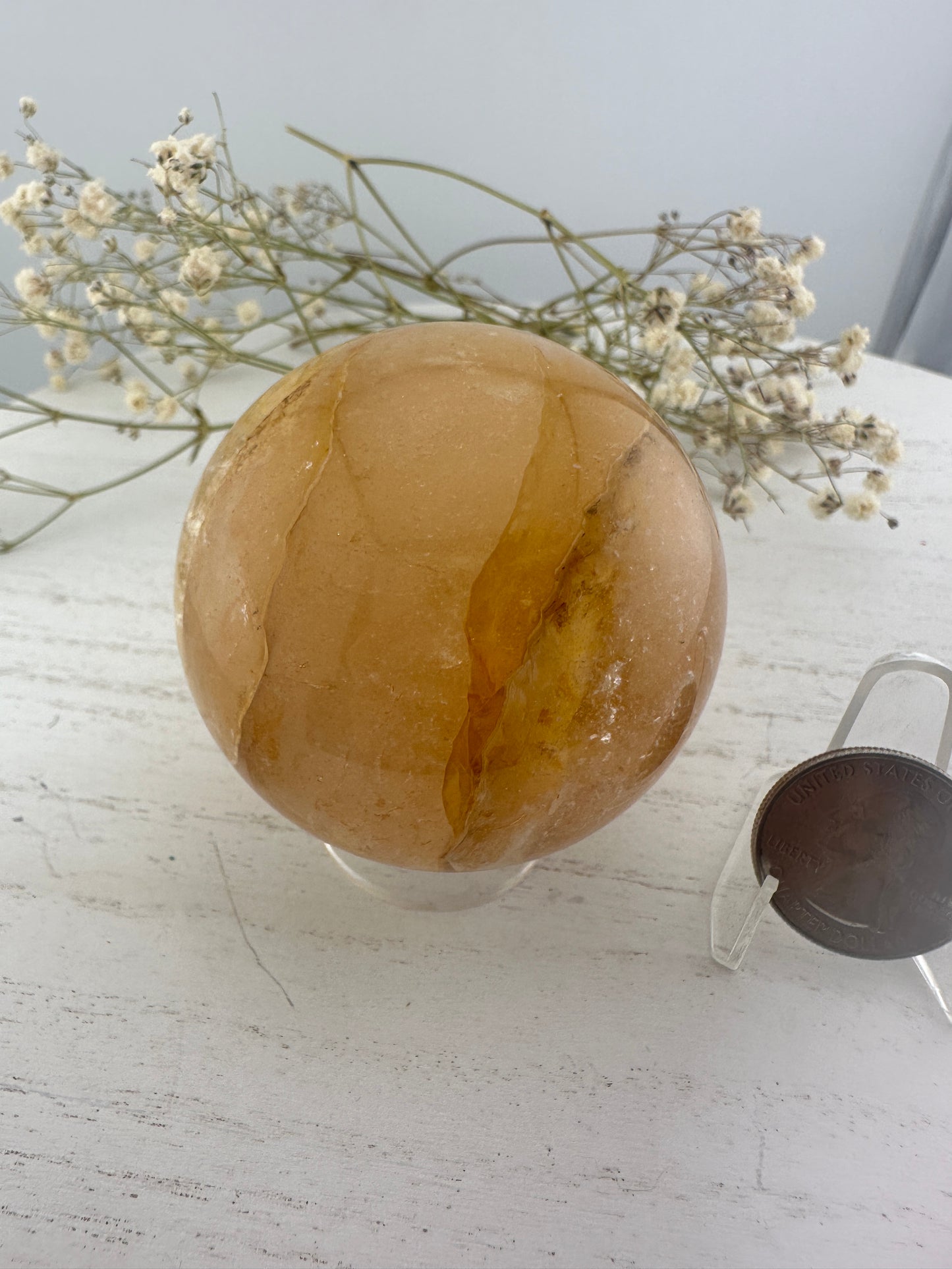 Golden healer/yellow fire quartz sphere