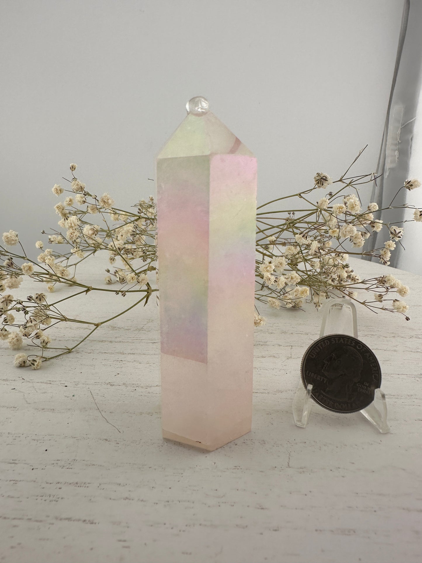 Aura rose  quartz points,aura rose quartz tower, rose quartz specimen, gifts for women