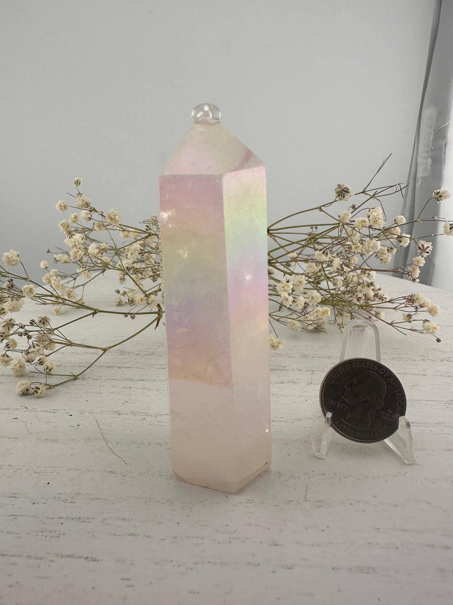 Aura rose  quartz points,aura rose quartz tower, rose quartz specimen, gifts for women