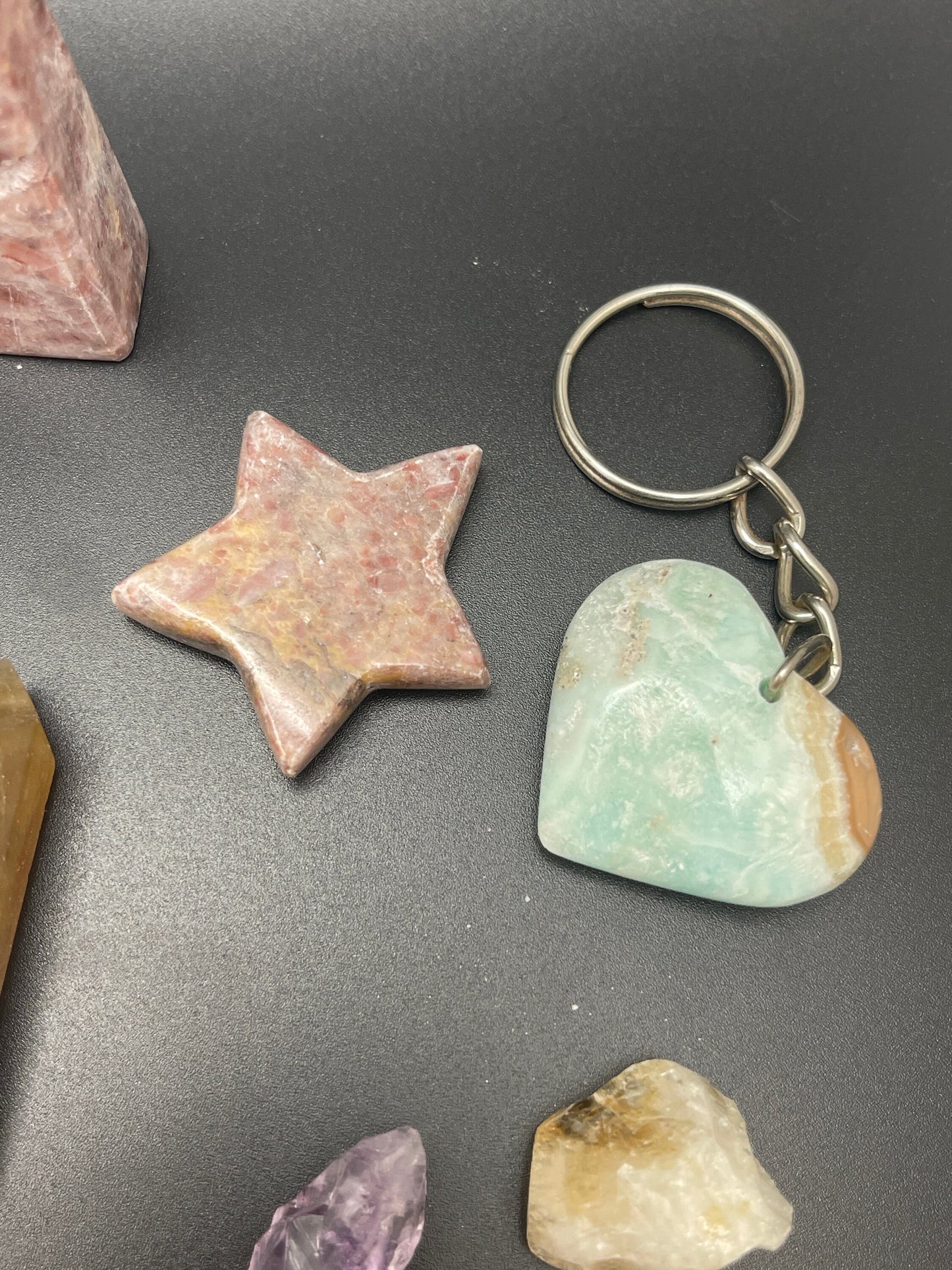 Crystal lot #4 towers, keychain, stones