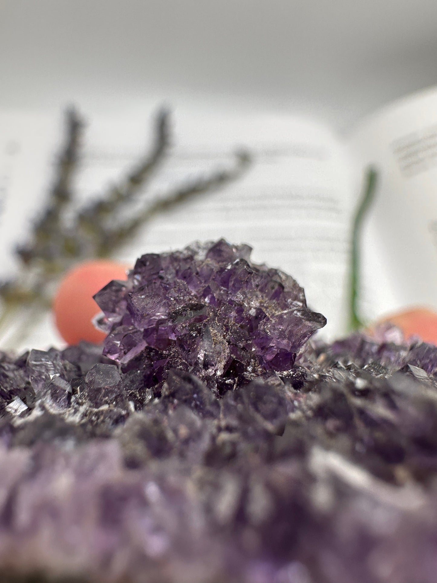 Dark purple amethyst cluster, high quality