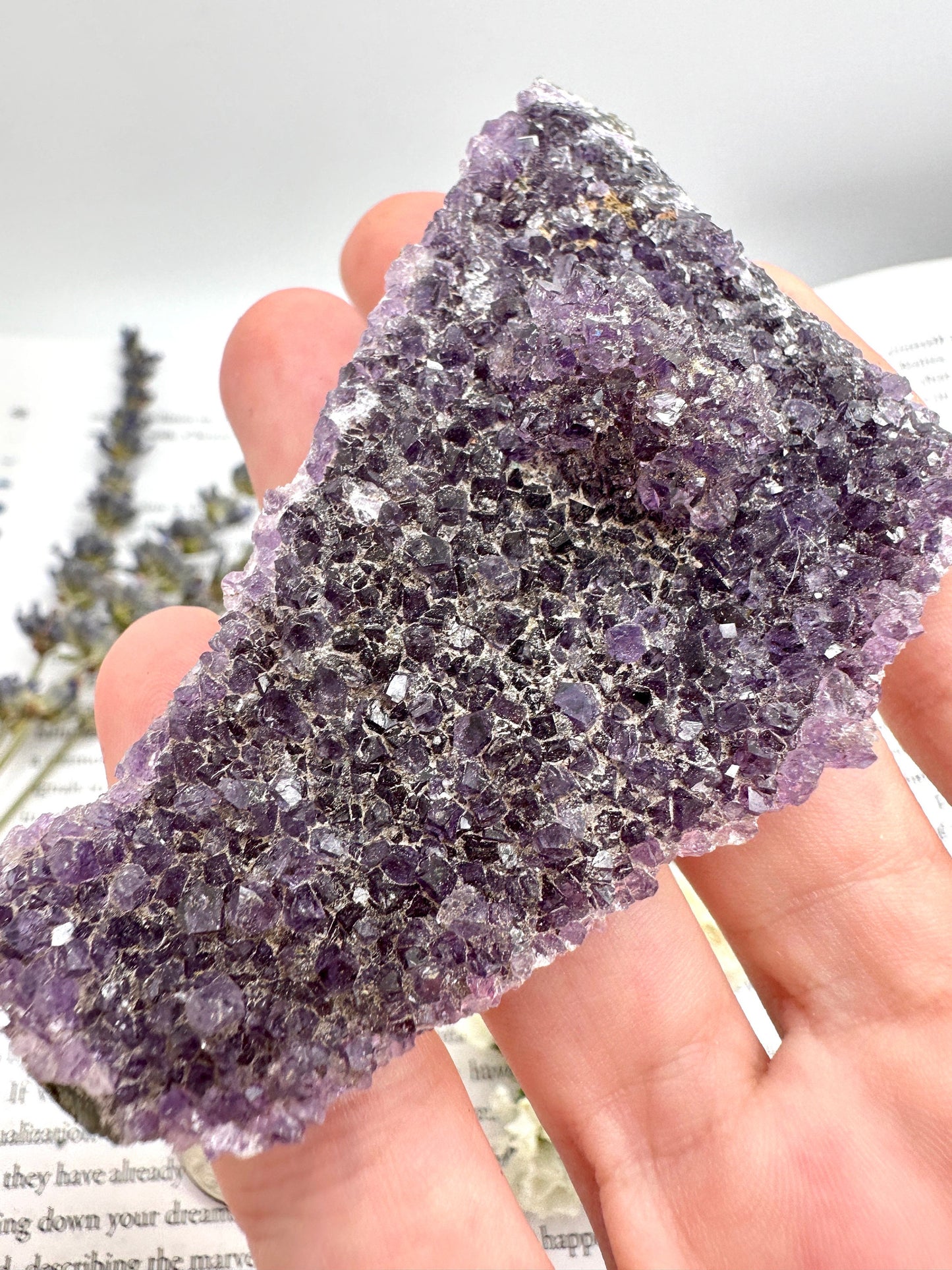 Dark purple amethyst cluster, high quality