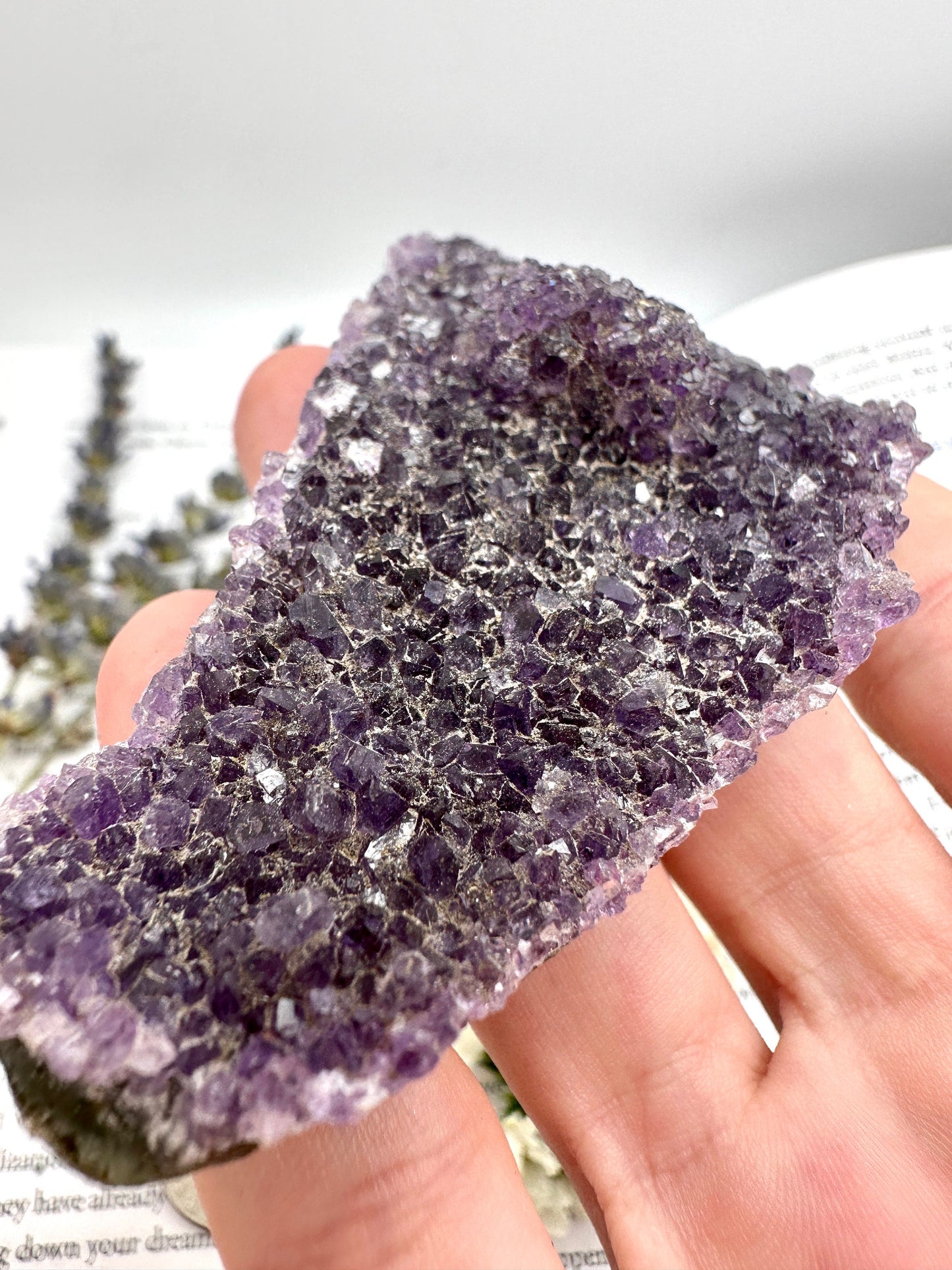 Dark purple amethyst cluster, high quality